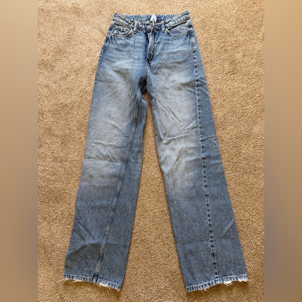 H&M Wide Leg Ultra High Waist Light Blue Jeans